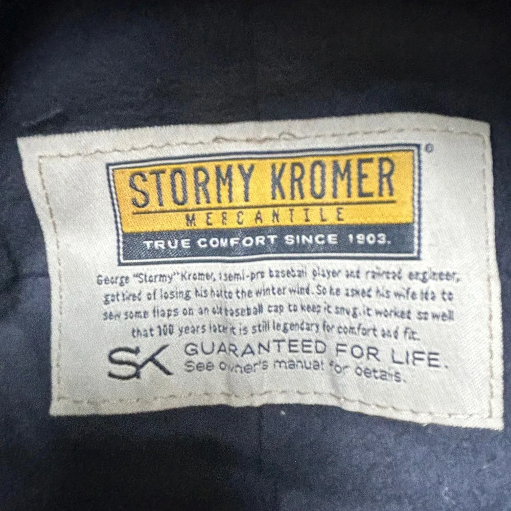 Stormy‎ Kromer Women's Petal Pusher Cap Black Wool Flower Accent Hat Size 7